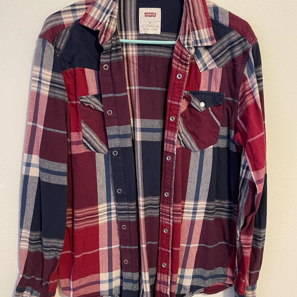 Levi's Plaid Button-Up Shirt - Red and Blue